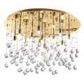 Ideal Lux - Plafonnier LED en cristal MOONLIGHT 15xG9/3W/230V d. 80 cm doré